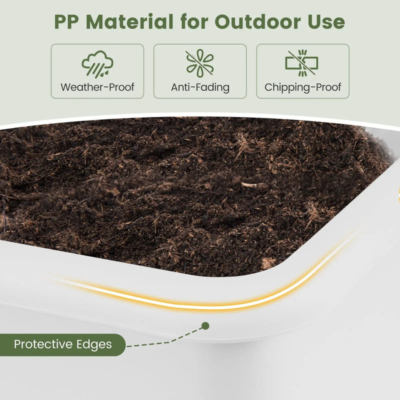 2 PCS Raised Garden Beds Self-Watering Planter Box with Detachable Legs and Drainage Hole by DirectDeals