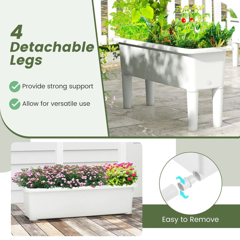 2 PCS Raised Garden Beds Self-Watering Planter Box with Detachable Legs and Drainage Hole by DirectDeals