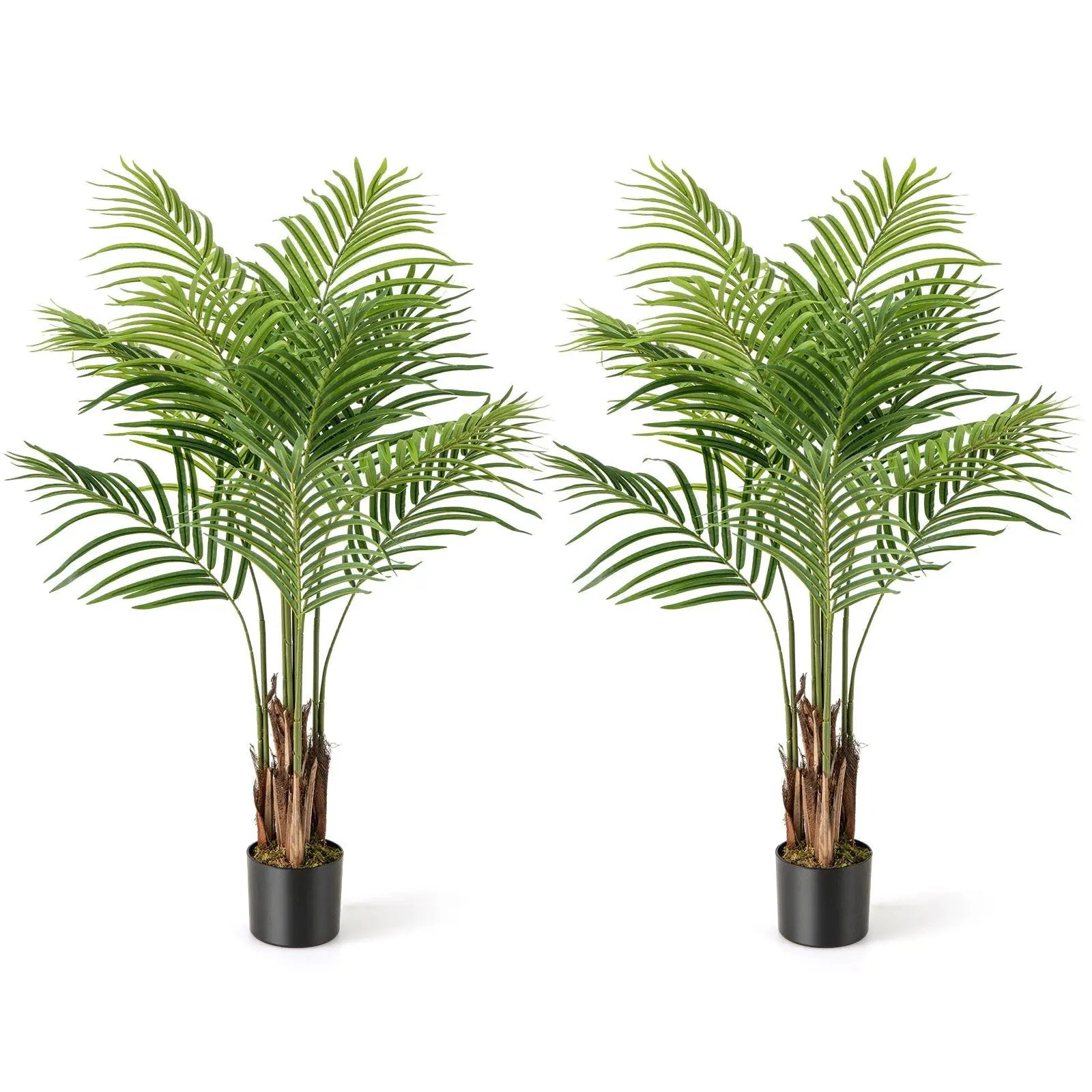 2 Pack 4.2 Feet Tall Artificial Palm Paradise Plant Large Fake Potted Tree-Green by DirectDeals