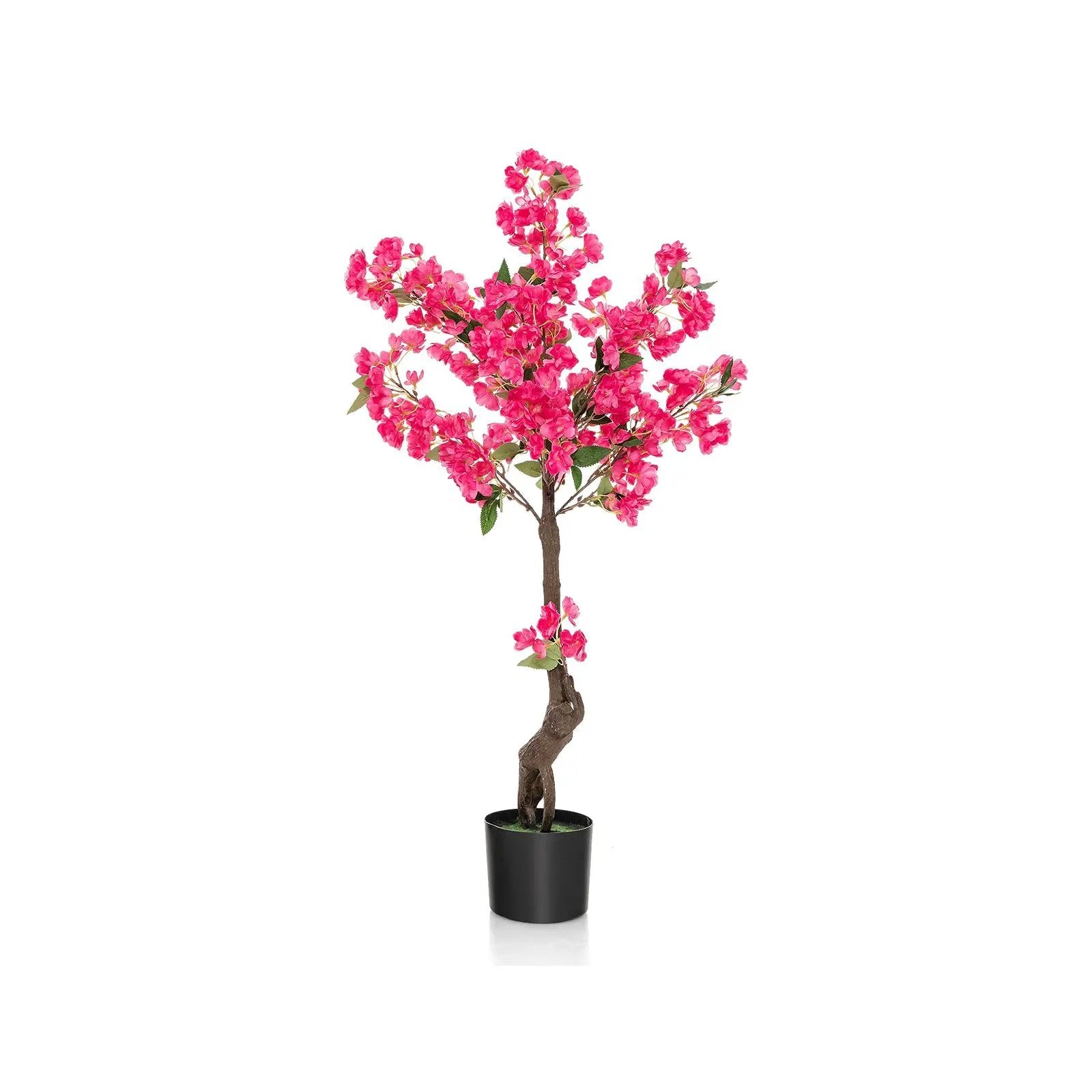 2 Pack 41 Inch Artificial Plum Blossom Tree Fake Floral Plant with 92 Flowers-Red by DirectDeals