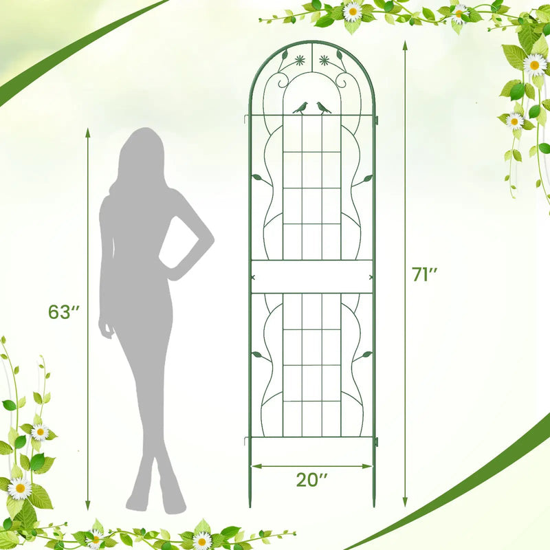 2 Pack 71 x 20 Inch Metal Garden Trellis Rustproof Plant Support for Climbing Plants by DirectDeals