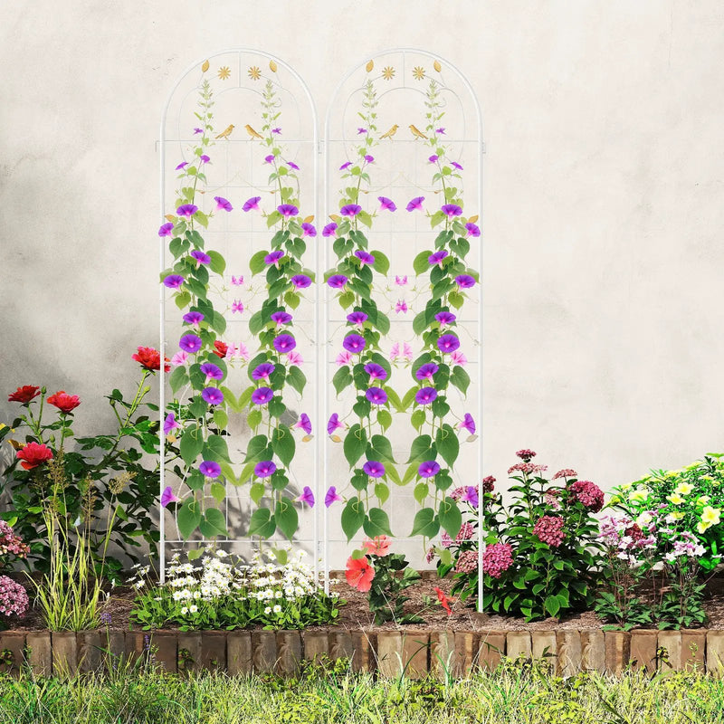 2 Pack 71 x 20 Inch Metal Garden Trellis Rustproof Plant Support for Climbing Plants by DirectDeals