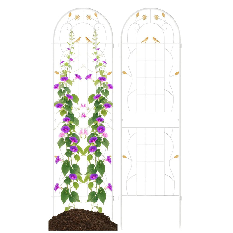 2 Pack 71 x 20 Inch Metal Garden Trellis Rustproof Plant Support for Climbing Plants by DirectDeals
