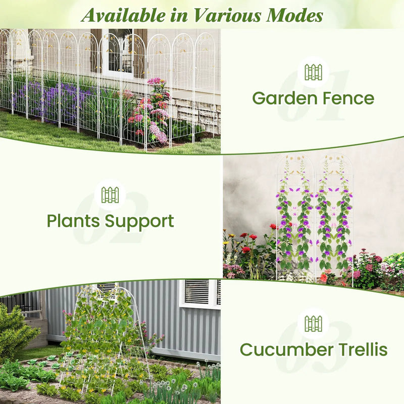 2 Pack 71 x 20 Inch Metal Garden Trellis Rustproof Plant Support for Climbing Plants by DirectDeals