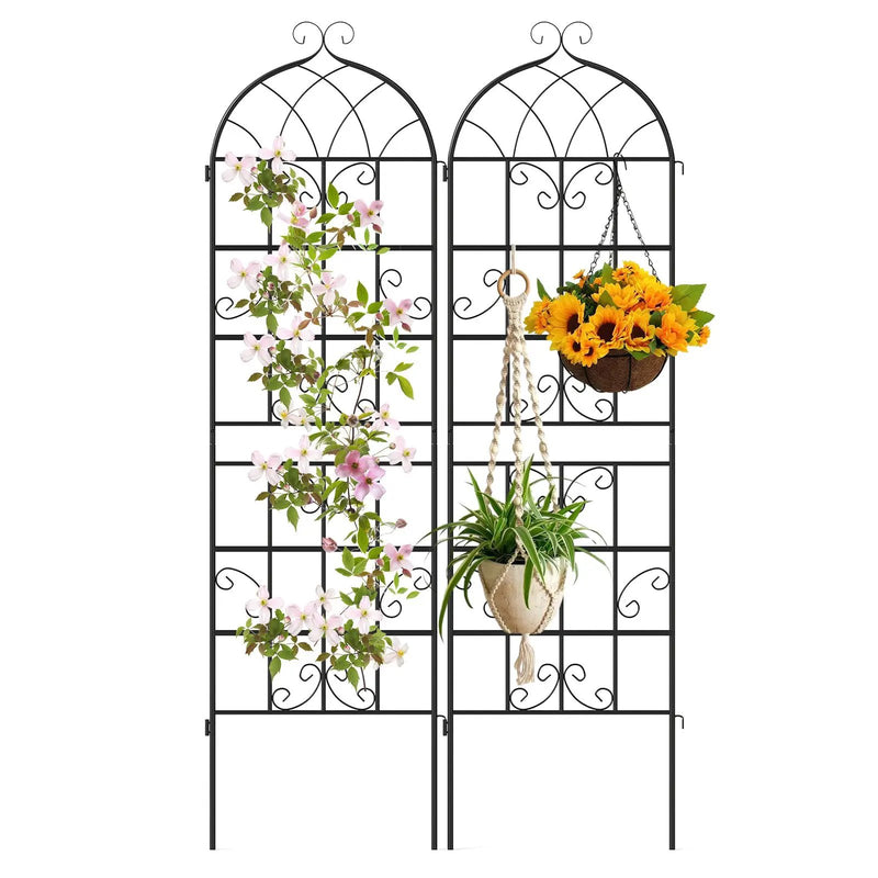 2 Pack 71" x 20" Metal Garden Trellis for Outdoor Climbing Plants by DirectDeals