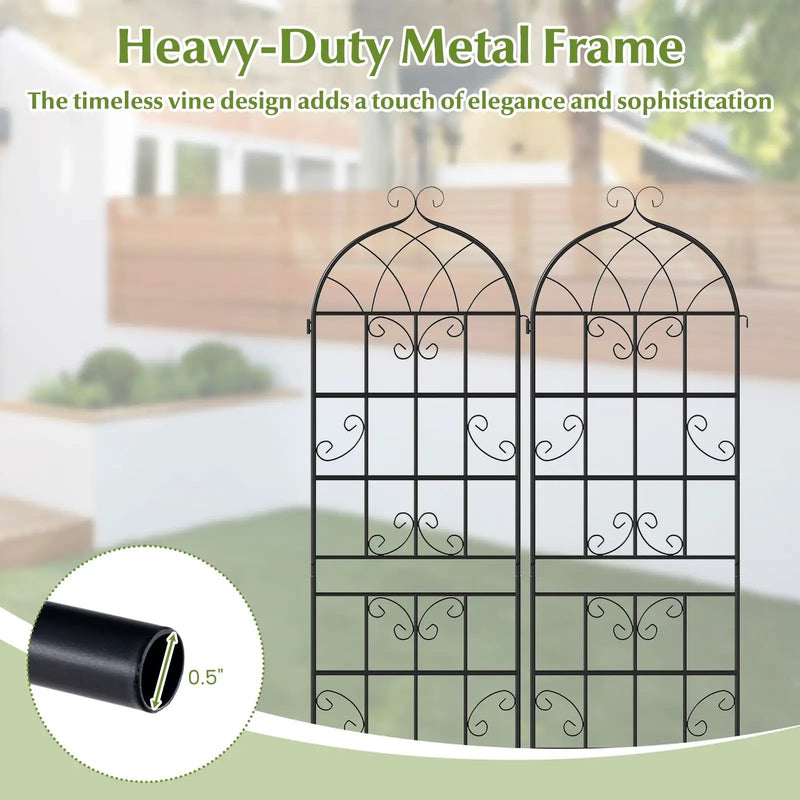 2 Pack 71" x 20" Metal Garden Trellis for Outdoor Climbing Plants by DirectDeals