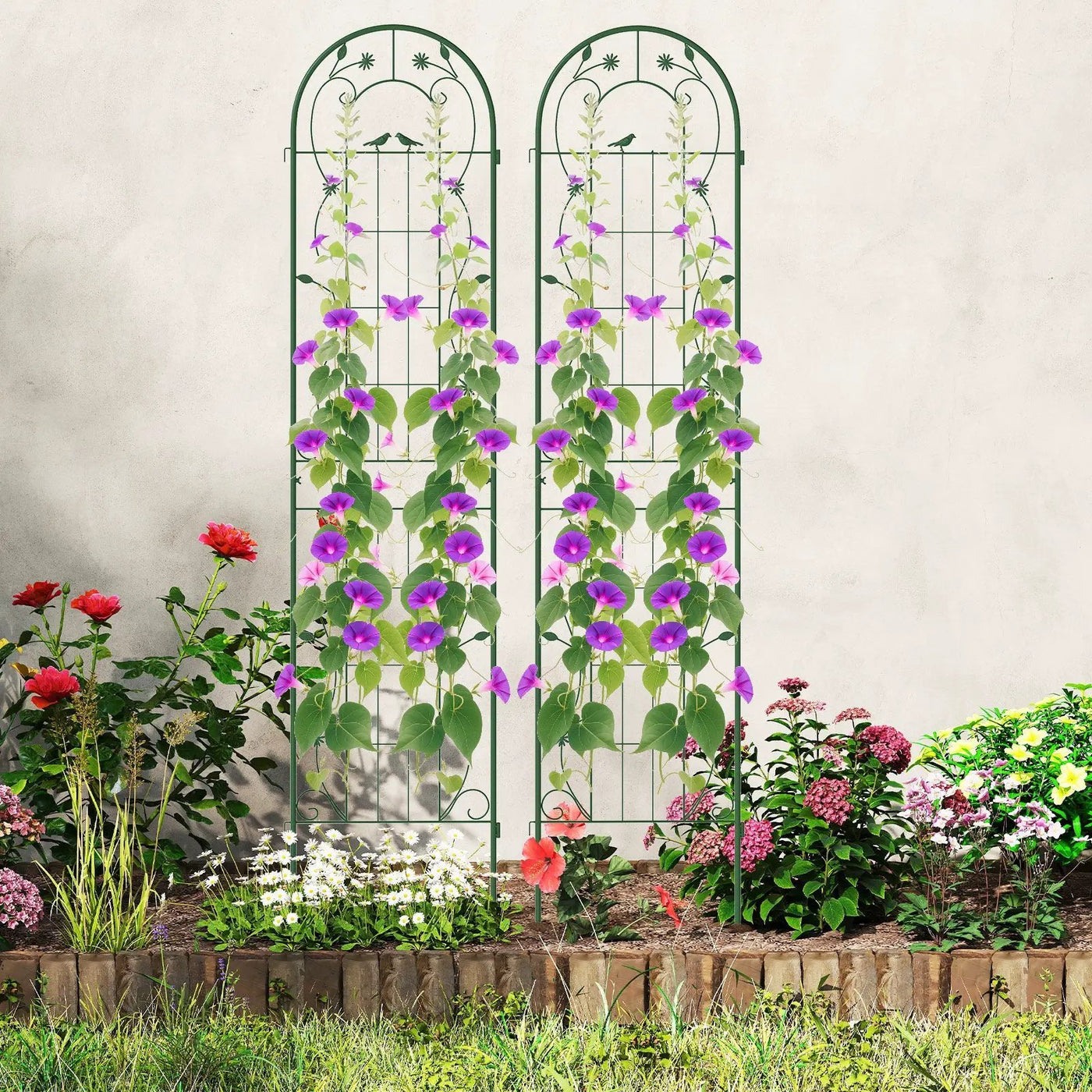 2 Pack 86.5 x 20 Inches Metal Garden Trellis for Climbing Plants by DirectDeals