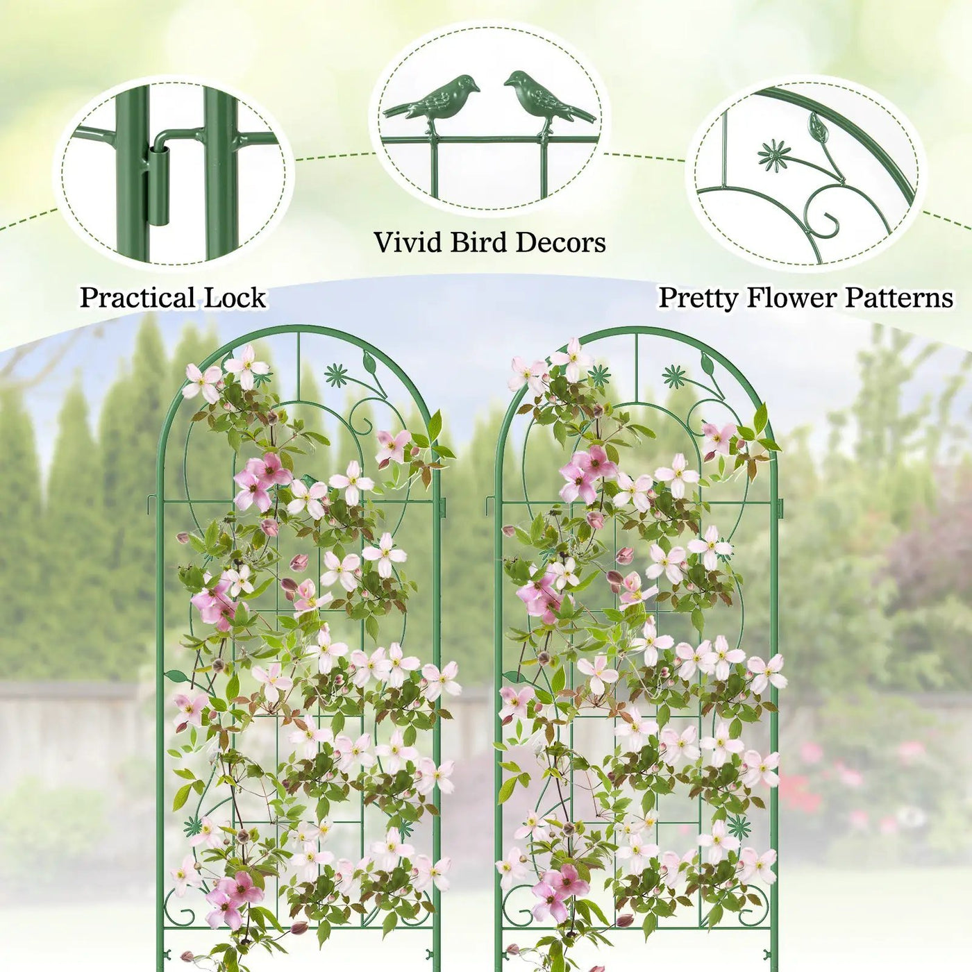 2 Pack 86.5 x 20 Inches Metal Garden Trellis for Climbing Plants by DirectDeals