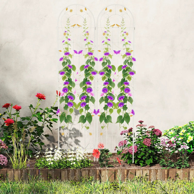 2 Pack 86.5 x 20 Inches Metal Garden Trellis for Climbing Plants by DirectDeals