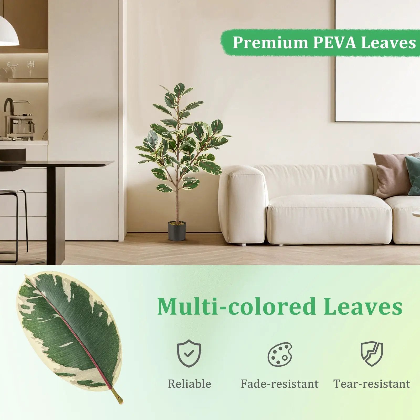2 Pack 4.3 Feet Tall Artificial Bird of Paradise Plant Fake Banana Leaf-Green by DirectDeals