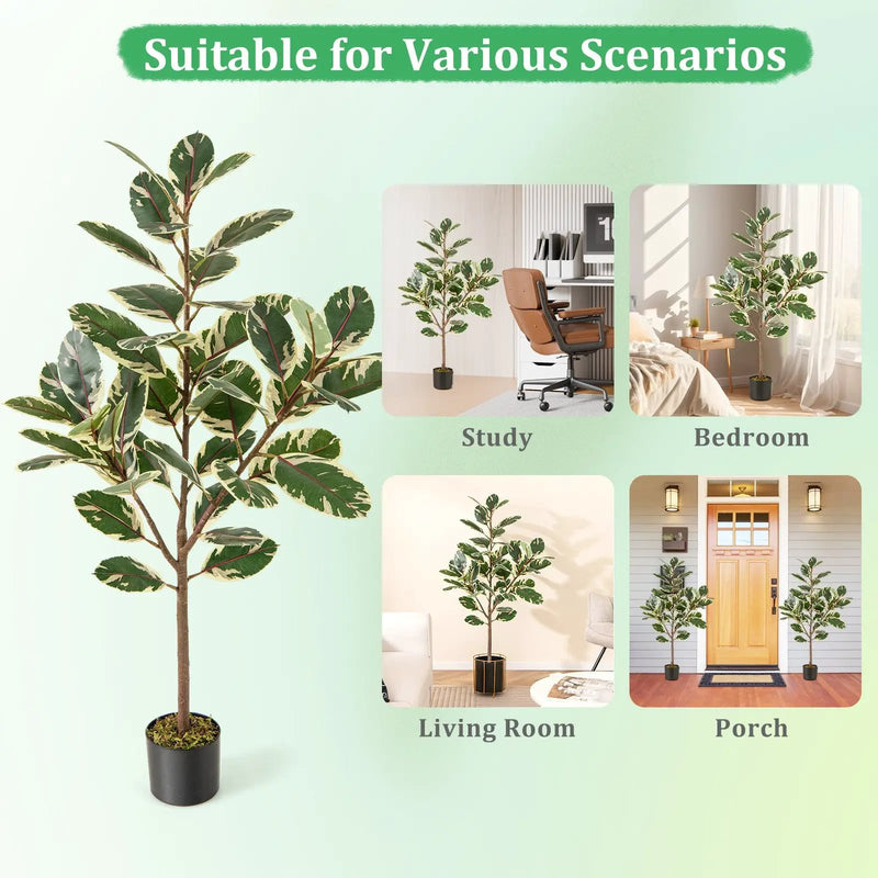 2 Pack 4.3 Feet Tall Artificial Bird of Paradise Plant Fake Banana Leaf-Green by DirectDeals