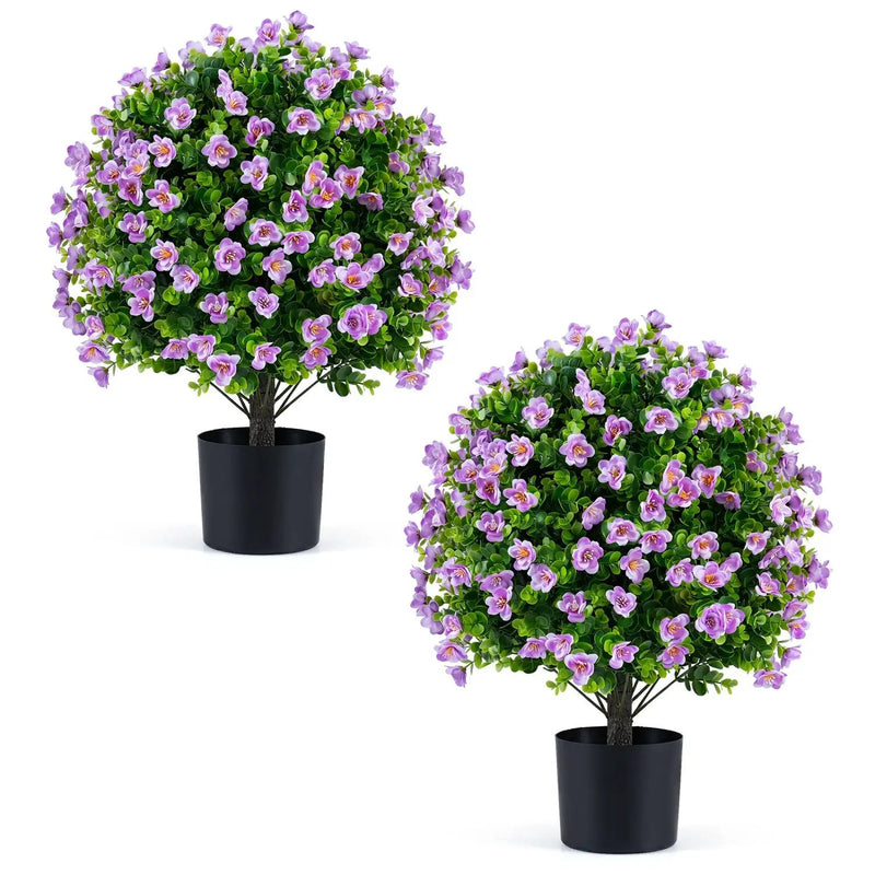 Artificial Eucalyptus Topiary Trees with Cement Planter (2-Pack) by DirectDeals