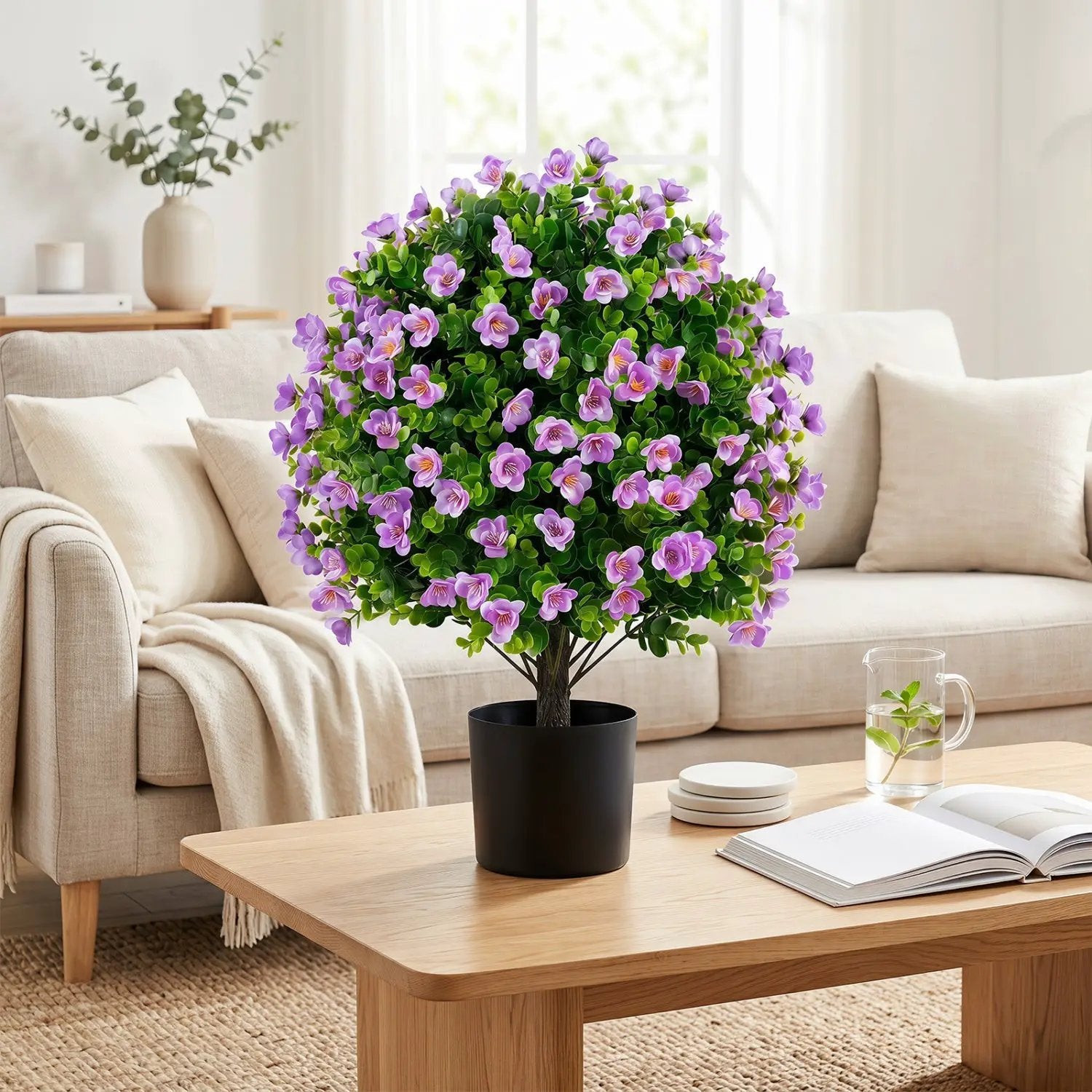 Artificial Eucalyptus Topiary Trees with Cement Planter (2-Pack) by DirectDeals
