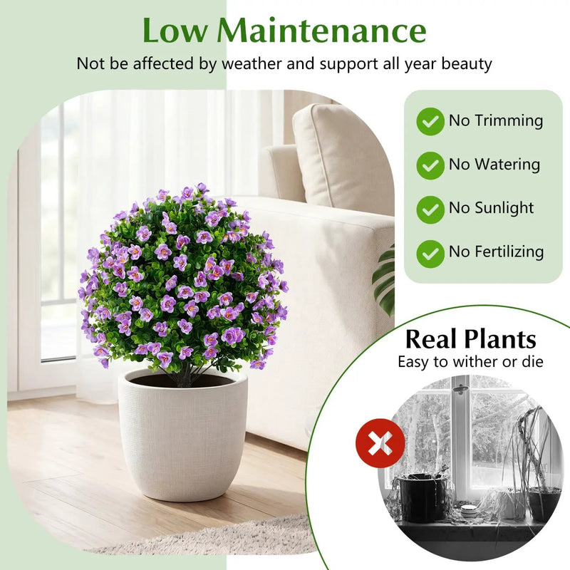 Artificial Eucalyptus Topiary Trees with Cement Planter (2-Pack) by DirectDeals