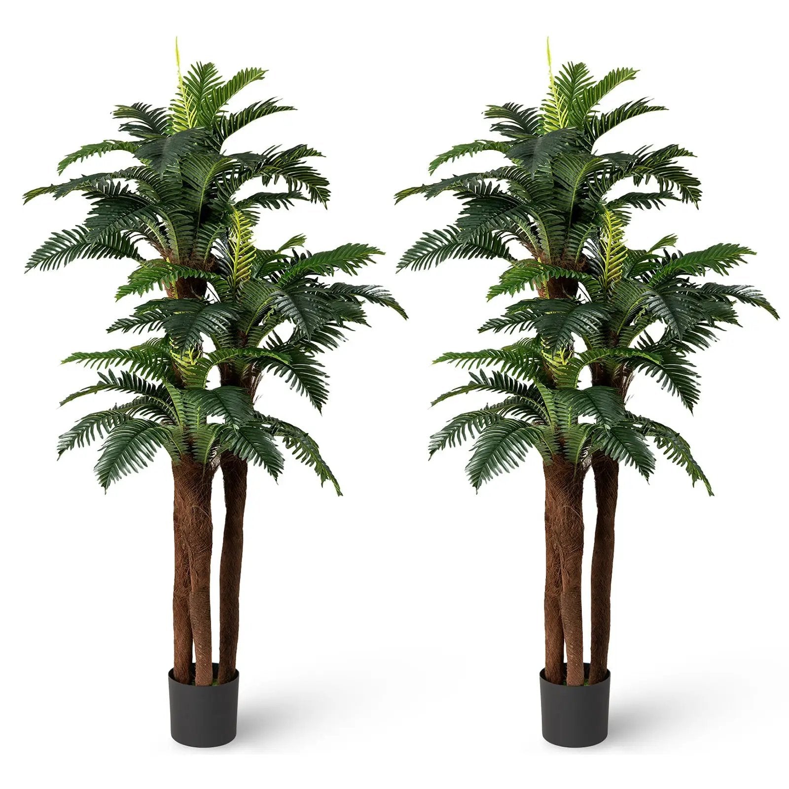 2 Pack Artificial Palm Tree 6.3 ft Tall with Adjustable Leaves by DirectDeals