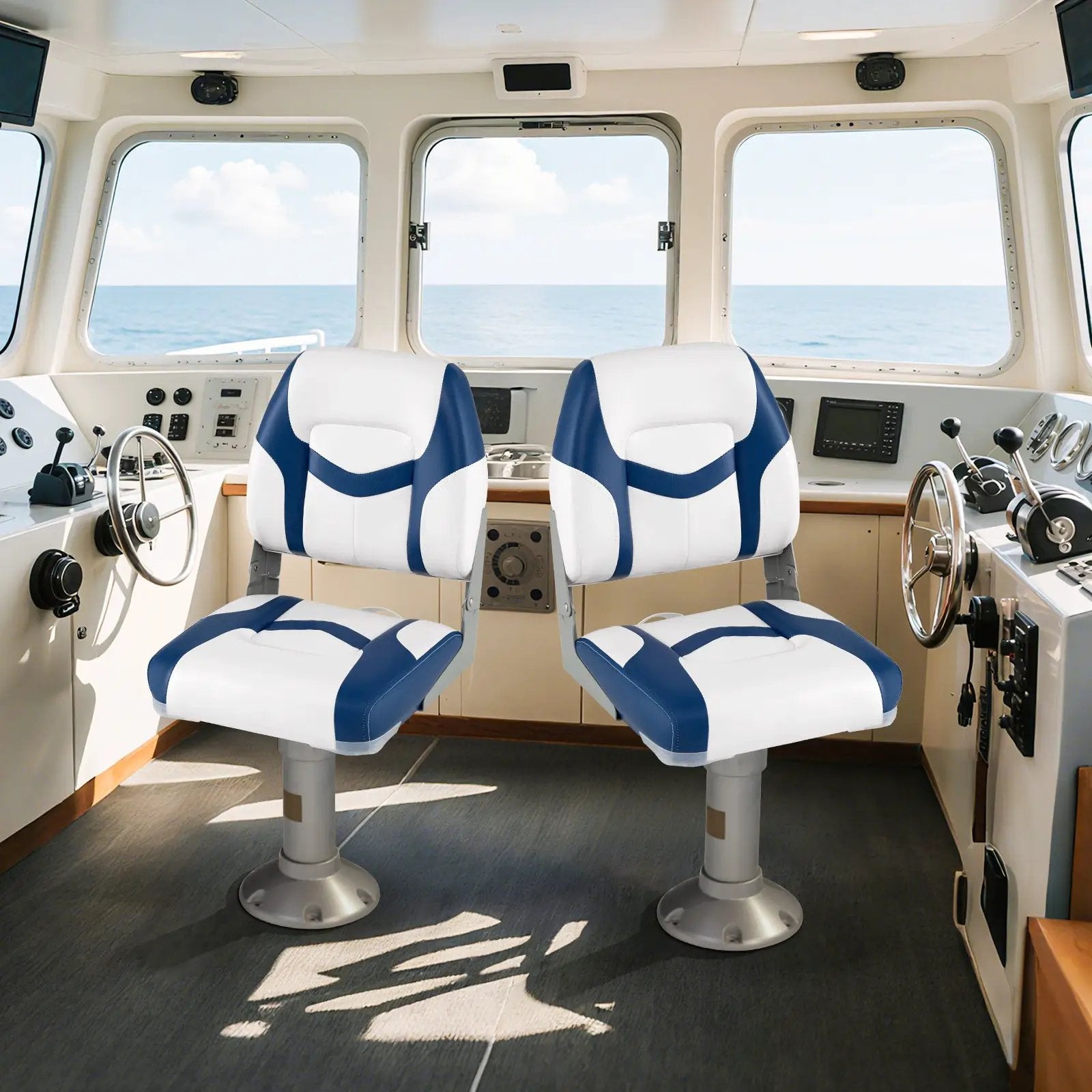 2-Pack Boat Seats with Fixing Bolts and Hinges by DirectDeals
