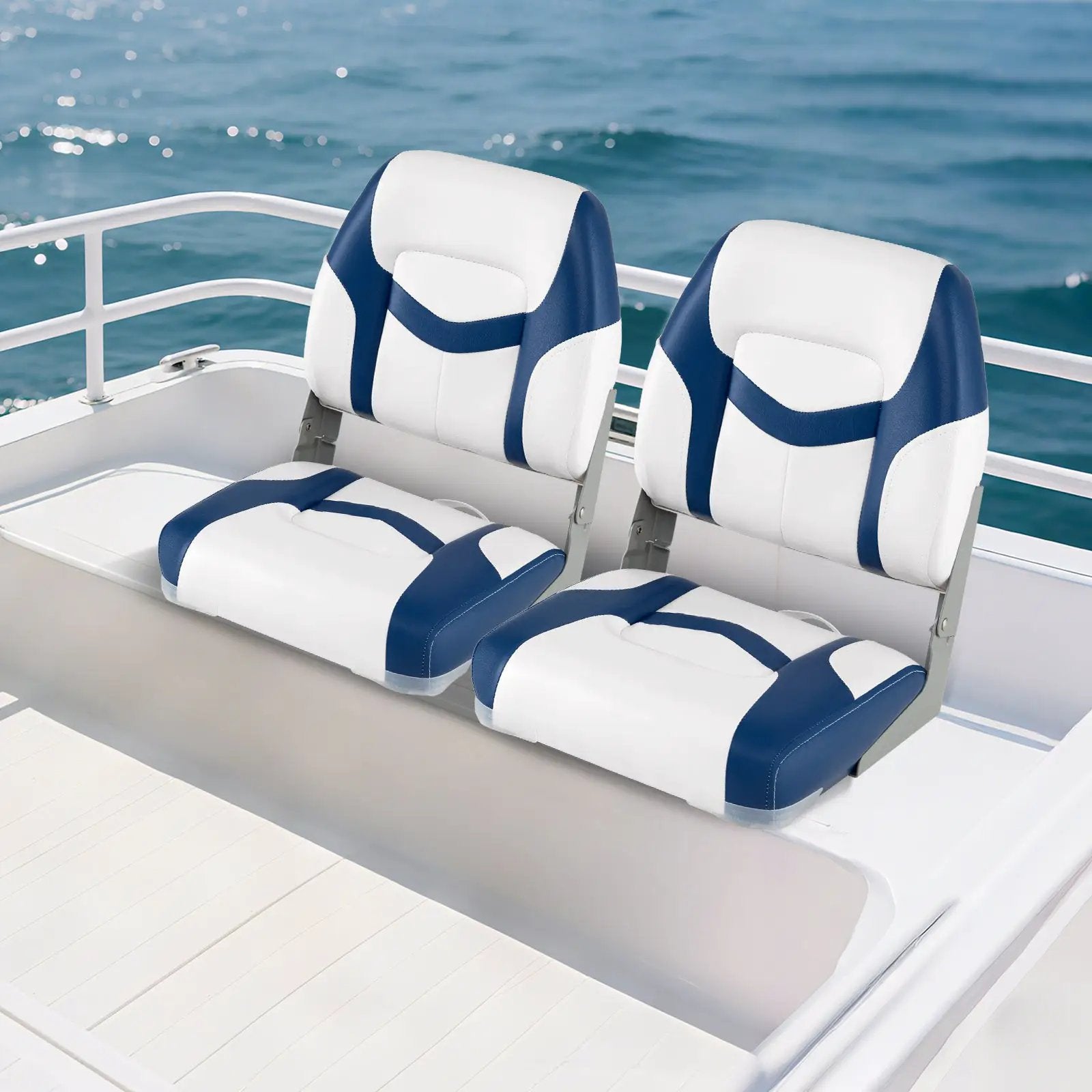 2-Pack Boat Seats with Fixing Bolts and Hinges by DirectDeals