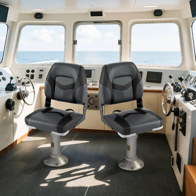 2-Pack Boat Seats with Fixing Bolts and Hinges by DirectDeals
