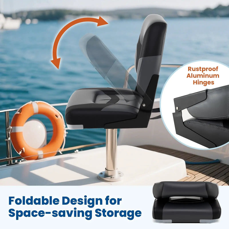 2-Pack Boat Seats with Fixing Bolts and Hinges by DirectDeals