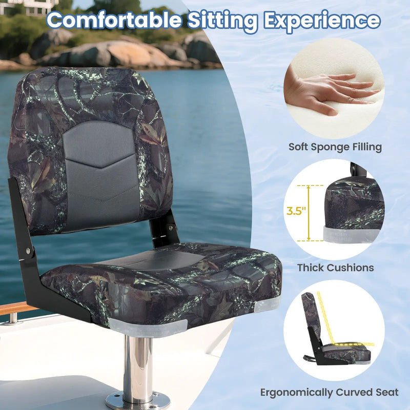 2-Pack Boat Seats with Thick Sponge Padding by DirectDeals