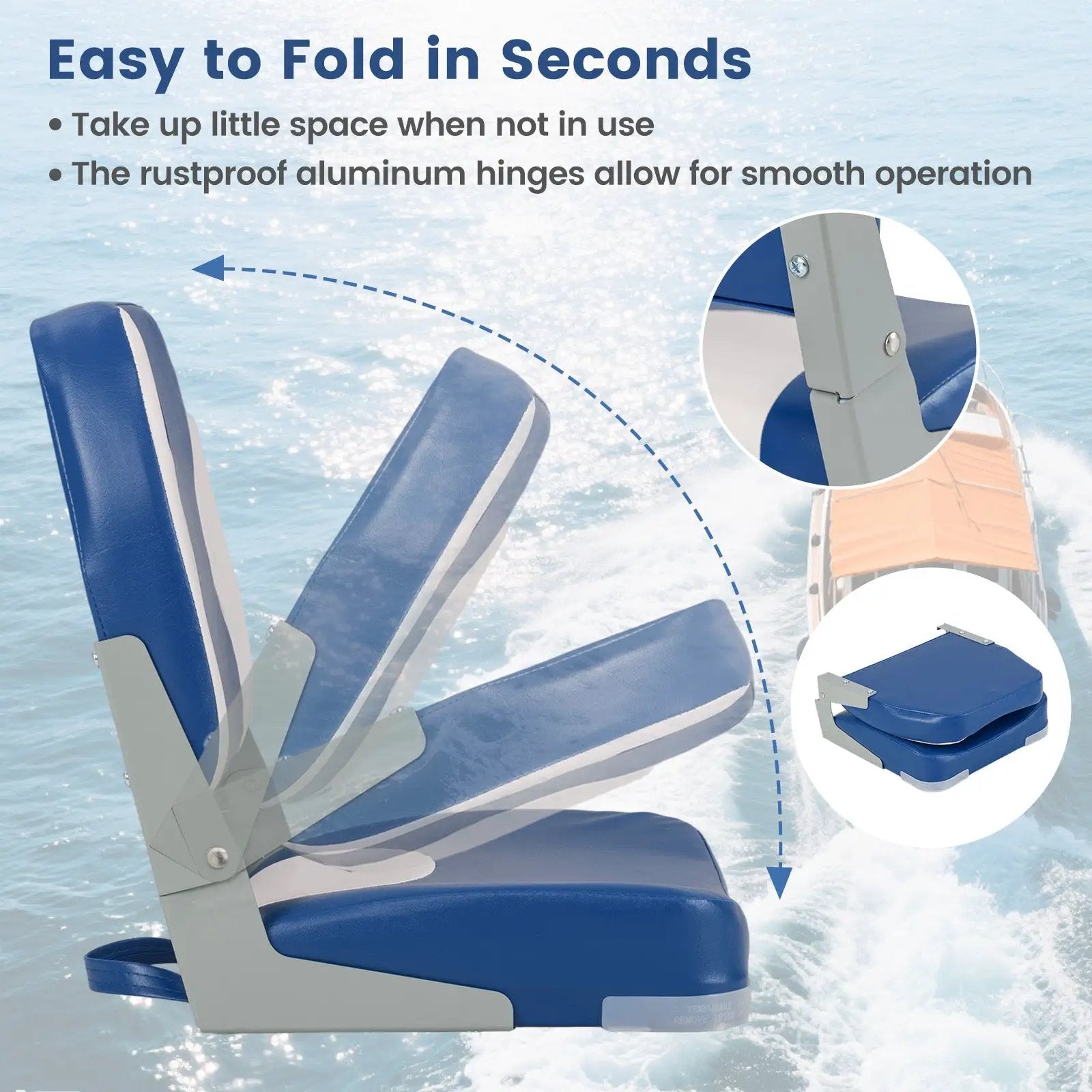 2-Pack Boat Seats with Thick Sponge Padding by DirectDeals