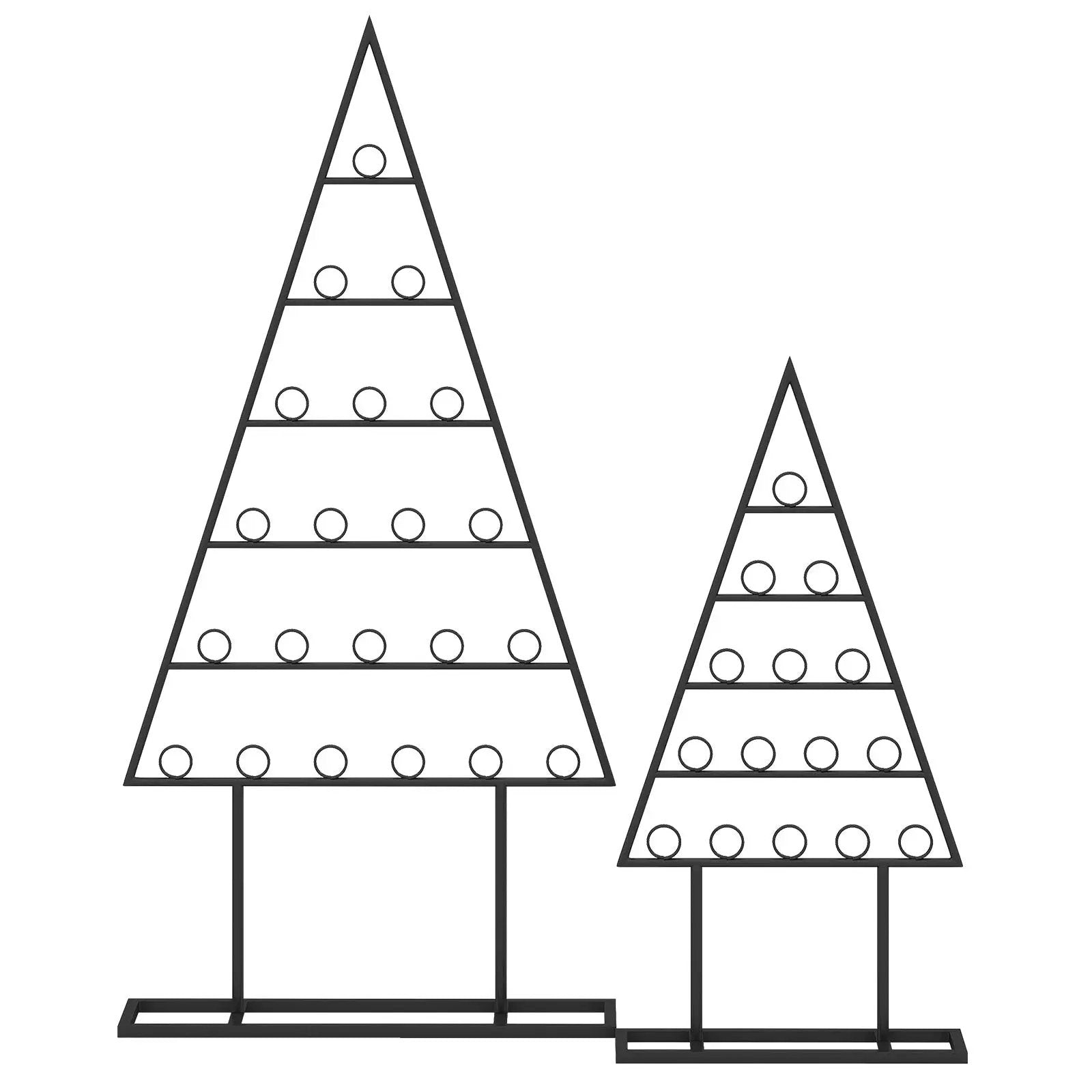 2 Pack Christmas Tree Photo Holder with 36 Round Clips and Metal Hanging Rack-Black by DirectDeals