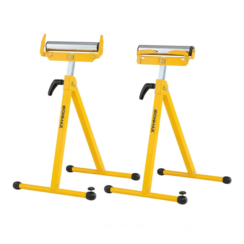 2-Pack Folding Roller Stands Portable Outfeed Supports with Adjustable Height by DirectDeals