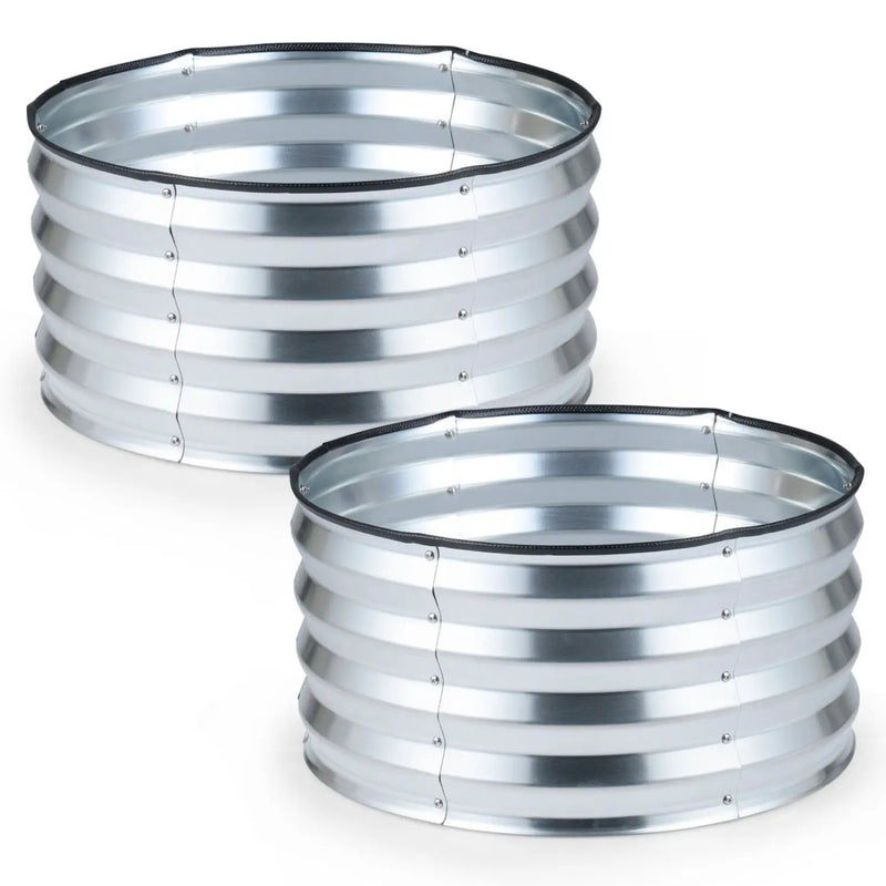 2 Pack Galvanized Raised Garden Bed Kit with Open-Ended Base by DirectDeals