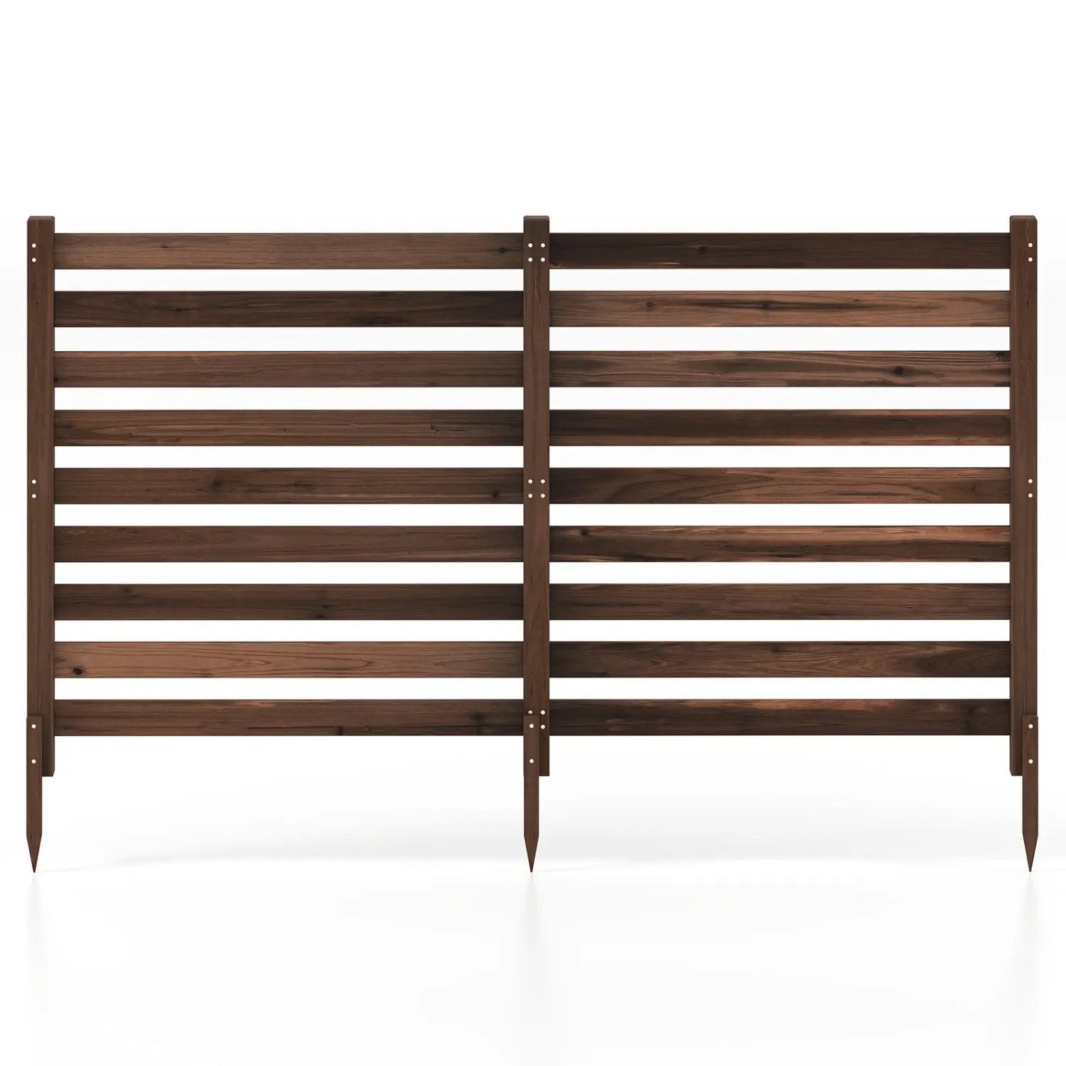 2-Panel Wooden Outdoor Privacy Fence with Ground Stakes by DirectDeals