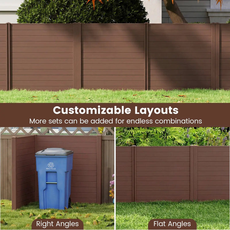 2 Panels 48 x 48 Inch Air Conditioner Trash Can Pool Equipment Enclosure-Brown by DirectDeals