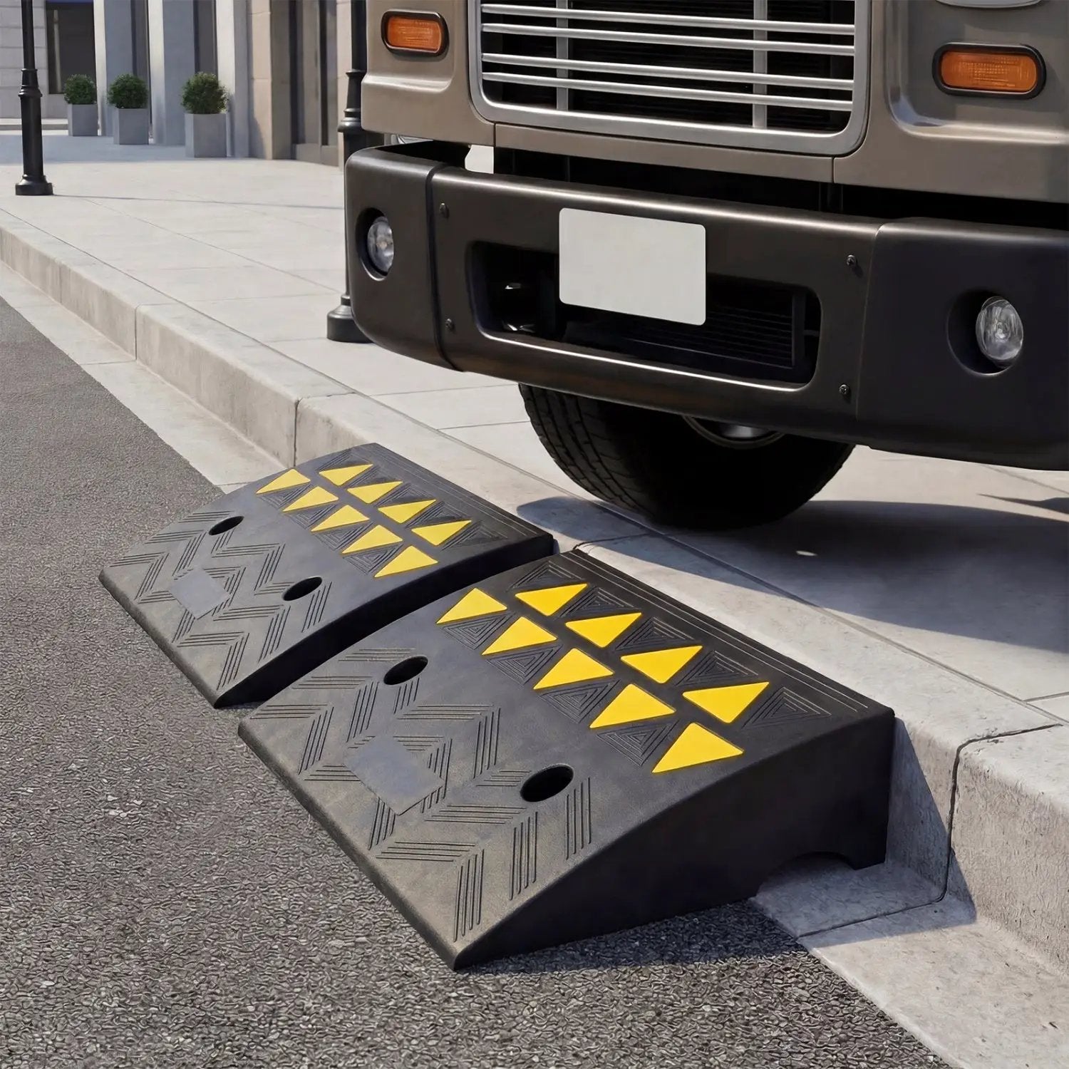 2 Pcs Driveway Threshold Ramps with 5/6 Inch Rise for Medium Trucks by DirectDeals