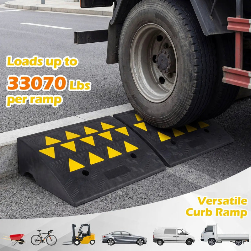 2 Pcs Driveway Threshold Ramps with 5/6 Inch Rise for Medium Trucks by DirectDeals