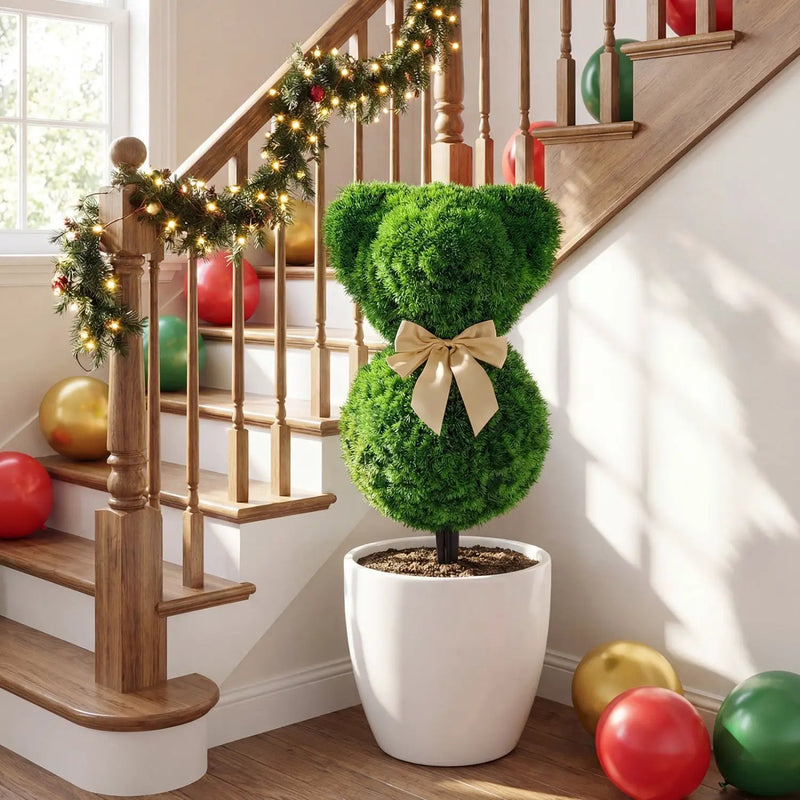 2 Pieces Teddy Bear Topiary Trees Sun by DirectDeals