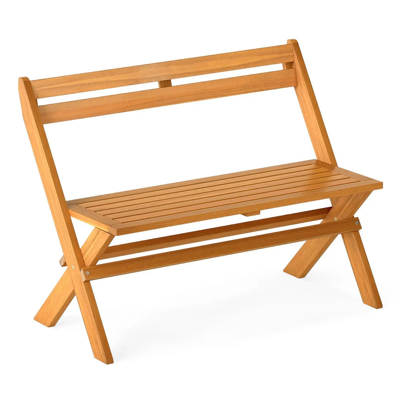 2-Person Acacia Wood Patio Garden Bench with 800 lbs Capacity by DirectDeals