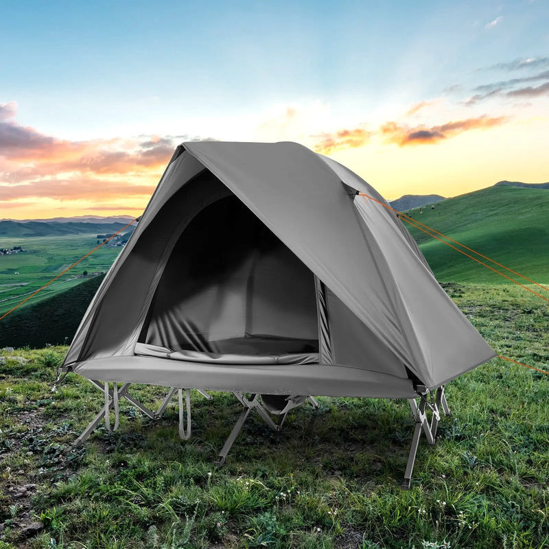 2-Person Camping Cot Tent Foldable Off-Ground Camping Combo for Adults by DirectDeals