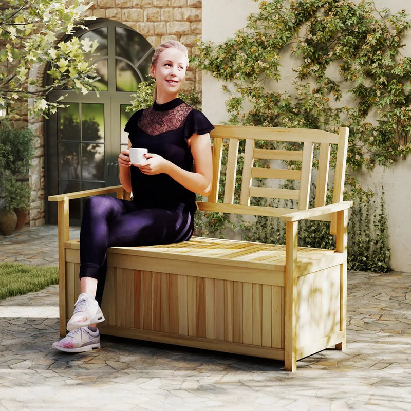 2-Person Storage Bench with 49 Gallon Capacity and Backrest by DirectDeals