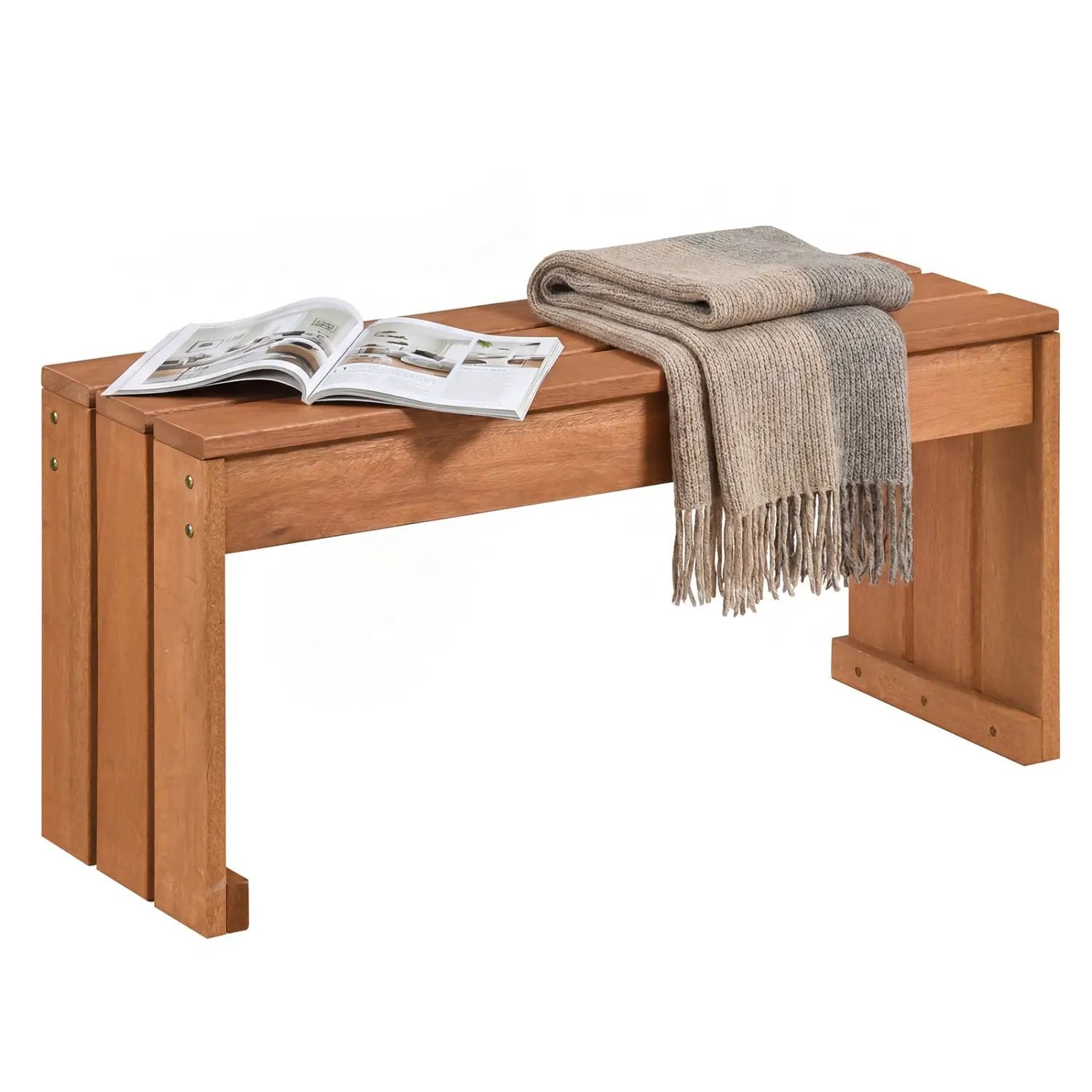 2-Person Outdoor Garden Bench with Solid Wooden Frame for Backyard by DirectDeals