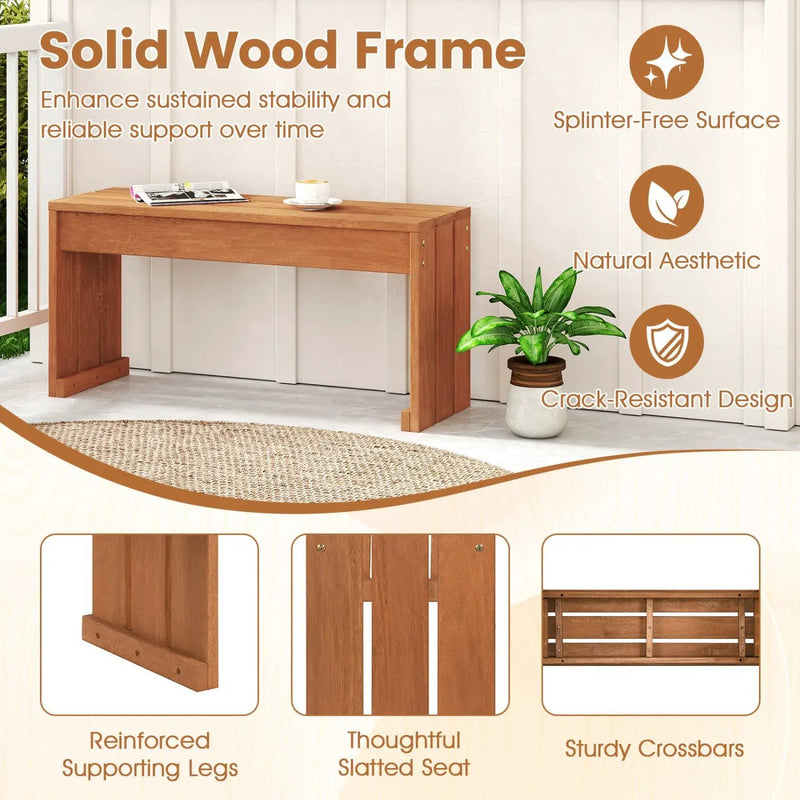 2-Person Outdoor Garden Bench with Solid Wooden Frame for Backyard by DirectDeals