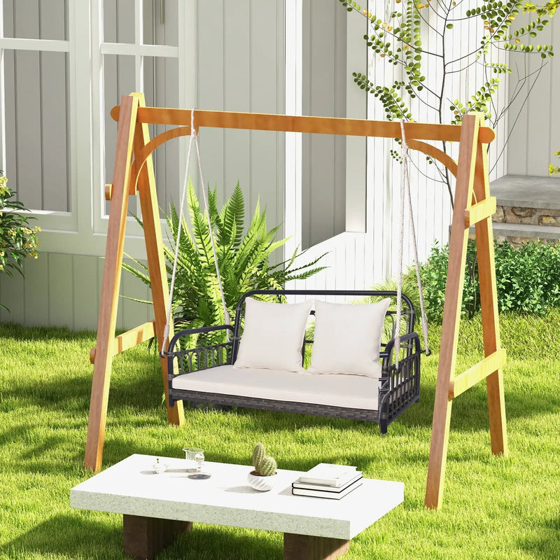 2-Person Outdoor Hanging Chair with Ropes-Gray by DirectDeals