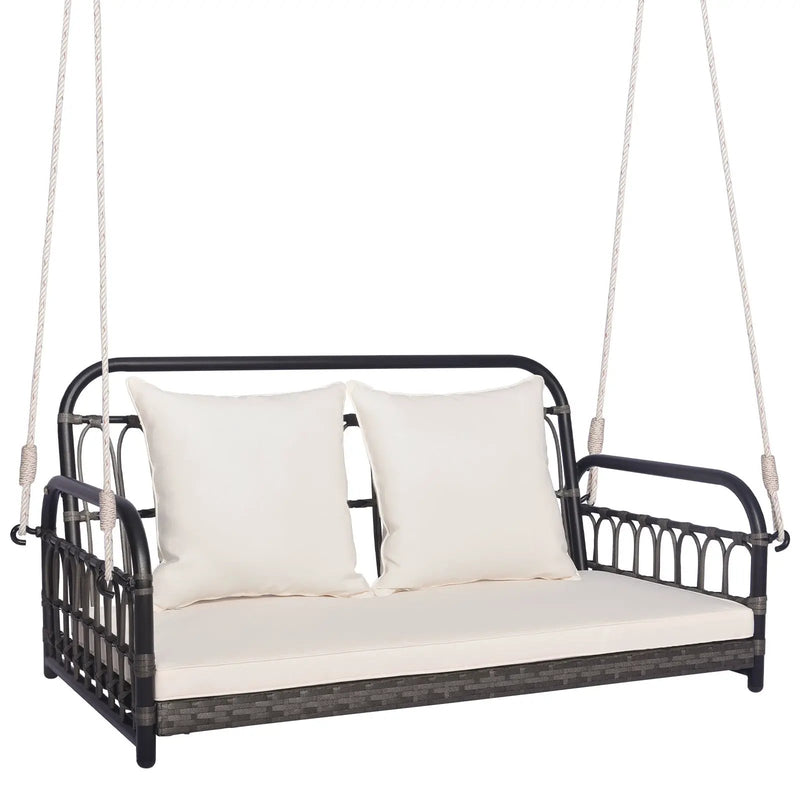 2-Person Outdoor Hanging Chair with Ropes-Gray by DirectDeals