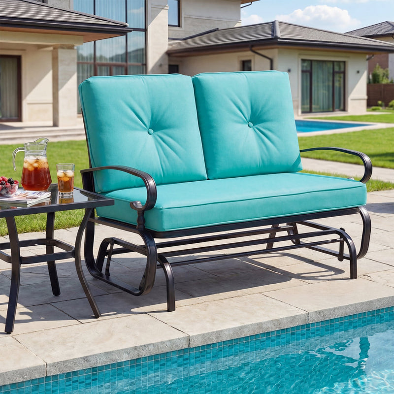 2-Seat Outdoor Swing Glider Chair with Cushions by DirectDeals