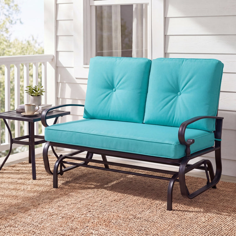 2-Seat Outdoor Swing Glider Chair with Cushions by DirectDeals