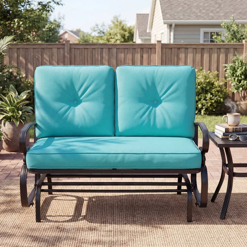 2-Seat Outdoor Swing Glider Chair with Cushions by DirectDeals