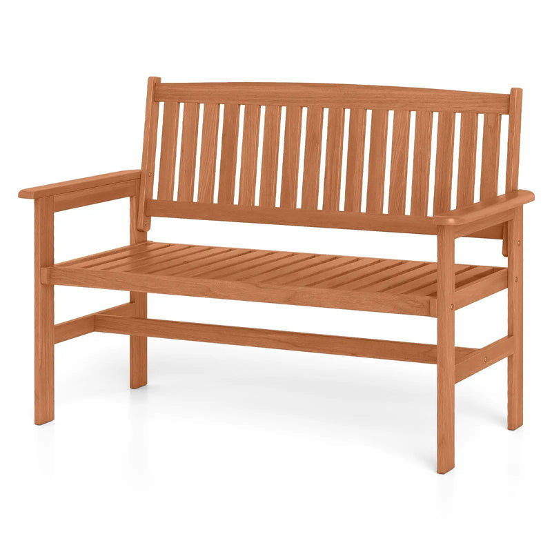 2-Person Patio Loveseat with Slatted Backrest and Comfortable Armrests by DirectDeals