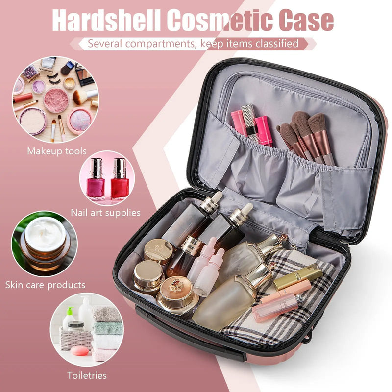 2-Piece Luggage Set 20 Inch Carry-on Suitcase and 14 Inch Cosmetic Case by DirectDeals