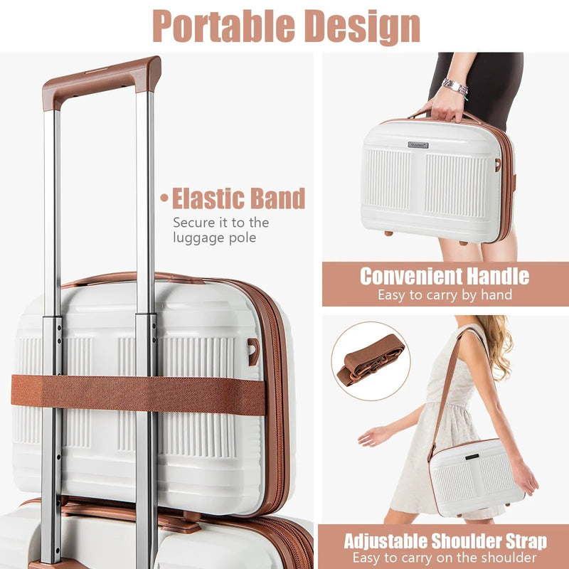 2-Piece Luggage Set 20 Inch Carry-on Suitcase and 14 Inch Cosmetic Case by DirectDeals