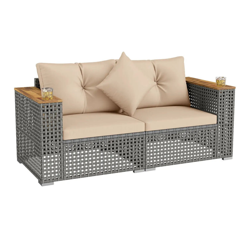 2-Piece Patio Corner Sofa Set with Thick Cushions by DirectDeals