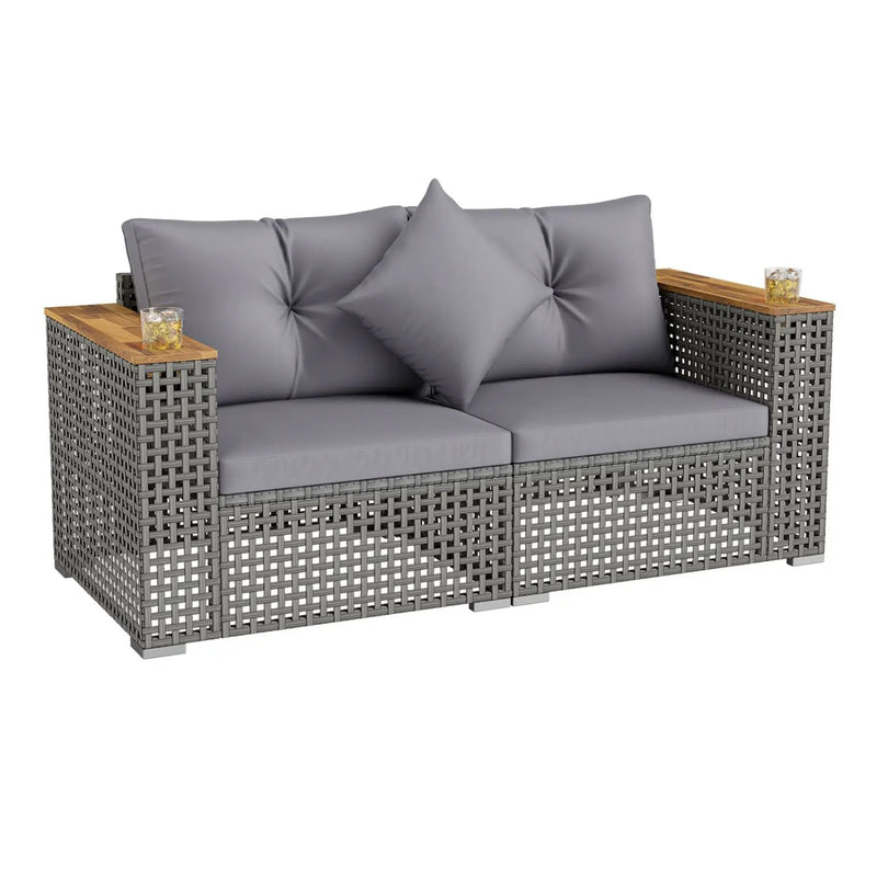 2-Piece Patio Corner Sofa Set with Thick Cushions by DirectDeals