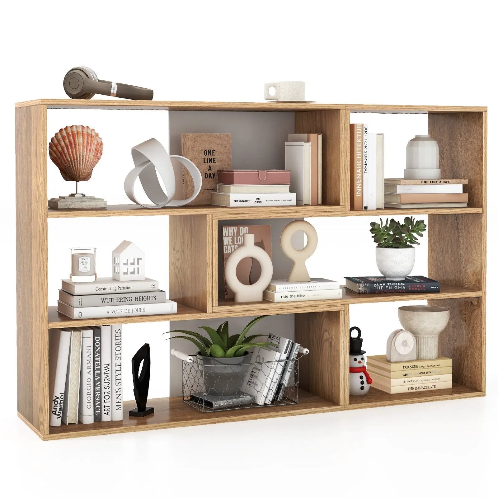 2-Piece Separable Bookshelf Floor Standing Corner Display Storage by DirectDeals