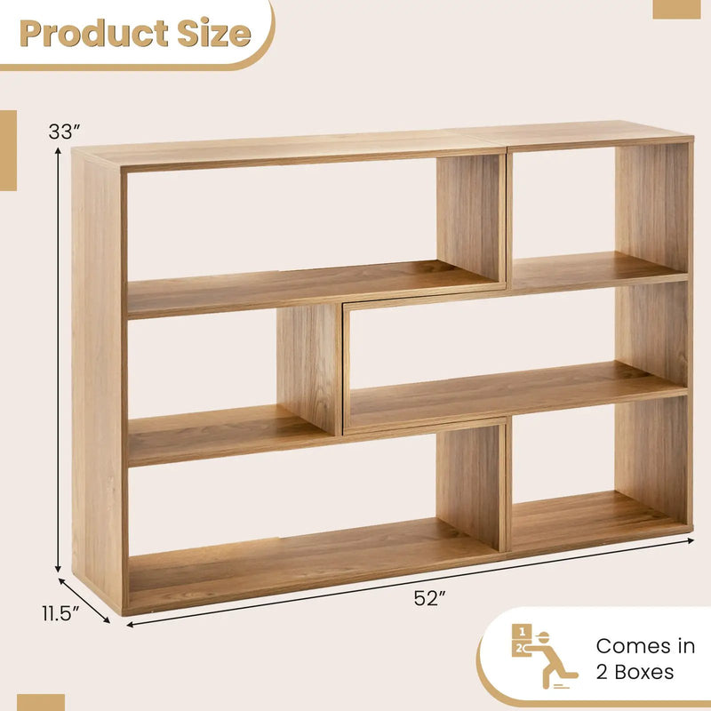 2-Piece Separable Bookshelf Floor Standing Corner Display Storage by DirectDeals